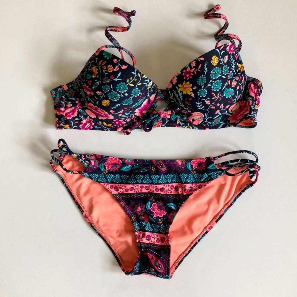 Navy Floral Bikini